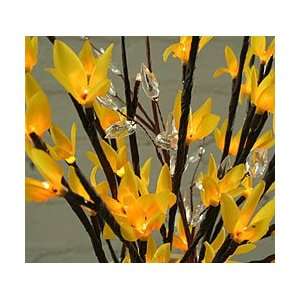  Battery Operated Yellow Forsythia 60 LED 20 Inch   Timer 