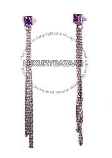 Gucci 18K White Gold Gucci Cube Amethyst Earrings  