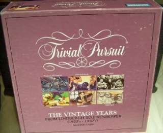 TRIVIAL PURSUIT THE VINTAGE YEARS (1920s 1950s) GAME  