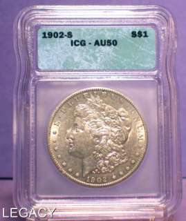 1902 S MORGAN SILVER DOLLAR ICG 90% SILVER (GOT+  