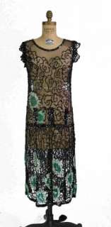 Original 1920s sequin on net flapper dress  