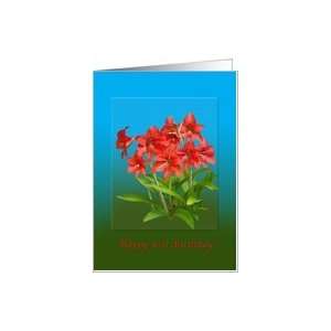  Birthday, 81st, Red Day Lilies, Religious Card Toys 