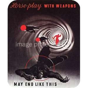  WWii British Military Horse Play With Weapons MOUSE PAD 
