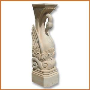   10D, Hand Carved Hard Wood Swan Base Mantel Corbel. (Zakros Designs