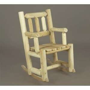   Cedar Log Style Outdoor Wooden Rocking Chair Patio, Lawn & Garden