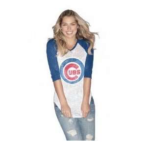  Chicago Cubs Ladies Burnout Raglan Shirt Sports 