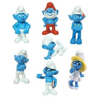 2011 THE SMURFS MOVIE 2 INCH FIGURINES SET OF 7 FIGURES by SMURFS