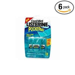 Listerine PocketPaks Oral Care Strips, Cool Mint, Each Pack 72 Strips 