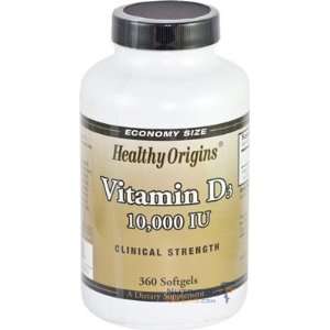  Healthy Origins Vitamin D3 10,000 IU, 360 Softgel Health 