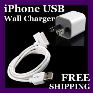 NEW USB Wall Charger Sync cable iTouch iPhone 4 4S 3G iPod  