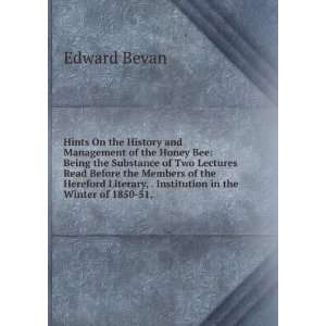   Literary, . Institution in the Winter of 1850 51, Edward Bevan Books