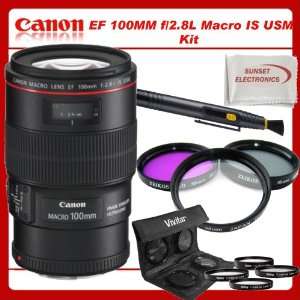  Canon EF 100mm f/2.8L Macro IS USM Lens With SSE Lens Care 