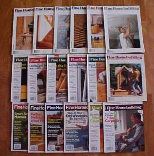  Taunton Fine Homebuilding magazines mix of #57   214 1990 2010  