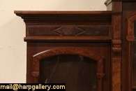   home this solid walnut triple bookcase has burl panels and original