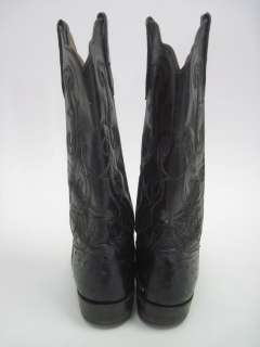 RIOS OF MERCEDES Mens Black Ostrich Western Cowboy Boots 7  