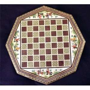  1031 Persian Chessboard Woodwork Khatam Inlay Hand Painted 