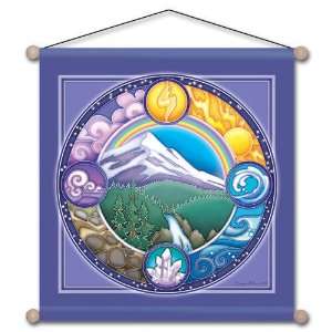  15 x 15 Rainbow Mountain Meditation Banner, by Bryon 