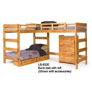  Woodcrest Youth Bedroom Twin Twin Bunk Bed with Extra Loft 
