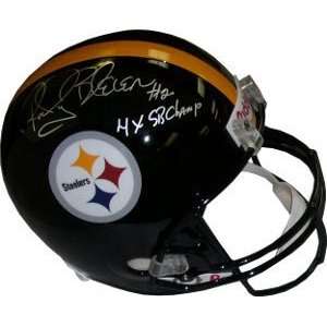  Rocky Bleier Signed Steelers Full Size Replica Helmet   4X 
