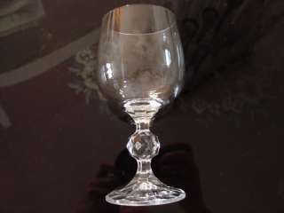 White Wine Glasses Bohemia Crystal Facet Ball Stem  