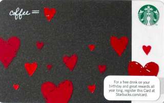 STARBUCKS Gift Card Valentines Day COLLECTIBLE NO VALUE 2012  