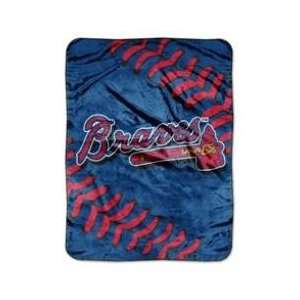  Atlanta Braves Royal Plush Stitch Raschel Blanket