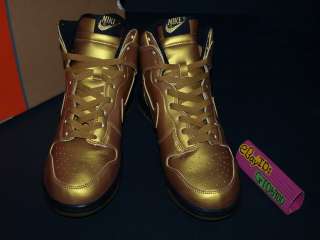 2004 Nike Dunk High Metallic Gold Olympic US8 Skateboarding 308348771 