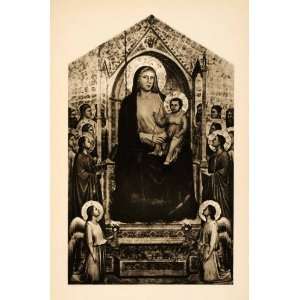  1938 Photogravure Giotto Bondone Madonna Enthrones Angels 