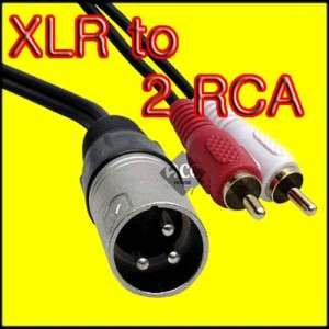3M XLR Male to RCA x2 Male Stereo Y cable 10FT  