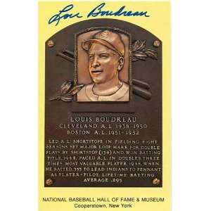  Lou Boudreau Autographed/Hand Signed Baseball HOF Plaque 