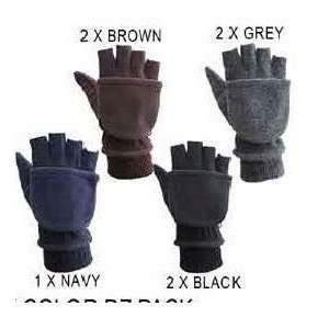   Mitten Fingerless Flip Top Convertible Winter Gloves Suede Paml Navy