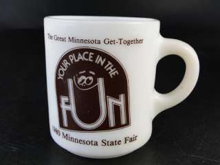 1980 Vtg Fire King Anchor Hocking Souvenir Minnesota State Fair Mug 