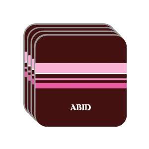 Personal Name Gift   ABID Set of 4 Mini Mousepad Coasters (pink 