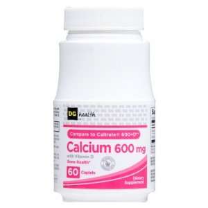  DG Health Calcium 600 mg with Vitamin D   Caplets, 60 ct 