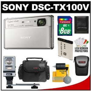  Sony Cyber Shot DSC TX100V 16.2 MP Digital Camera (Silver 
