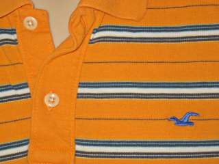 Mens Hollister Polo Shirt Orange XLarge  