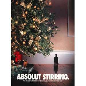   Ad Absolut Stirring Christmas Tree Mouse Hole NICE   Original Print Ad