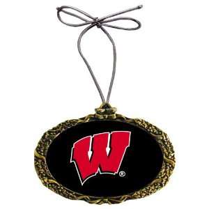   Wisconsin Badgers NCAA Gold Classic Logo Holiday Ornament Sports