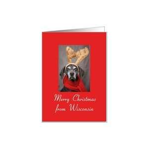  Wisconsin reindeer pointer christmas greeting Card Health 