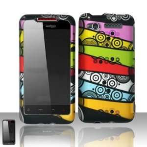  ABSTRACT ART Hard Rubber Feel Plastic Design Case for HTC 