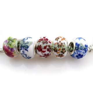 25x Mix Ceramic European Charm Beads 150685 FREESHIP  