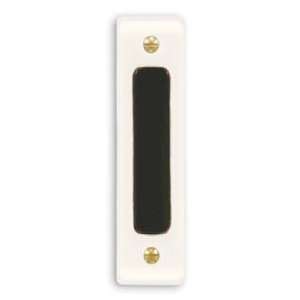  Basic Narrow White Finish with Black Bar Doorbell Button 