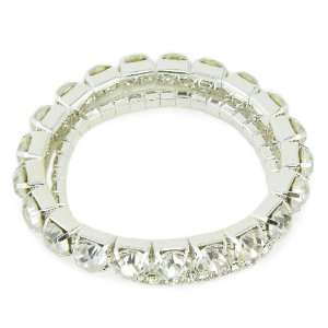   Rhodium & Swarovski Crystal Bracelet Set You Accessorize Jewelry