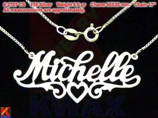 2707 Personalized Silver MICHELLE Name Necklace Charm  