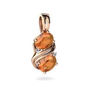  14k Rose Gold Oval Fire Opal Pendant Jewelry