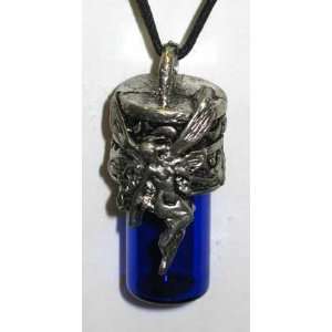  Winged Fairy Pewter Bottle Necklace 