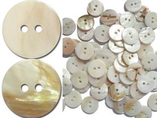 50pcs Natural Beige Color River Shell Buttons S7H2 28L  