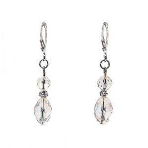  Earrings   E73   Crystal Rice Drop ~ Clear SERENITY 