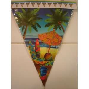   Surf Board Umbrella Beach Party Flag Banner 12 Foot Long Toys & Games