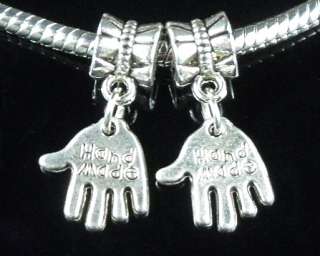 10xTibetan Silver Hand Dangle Charm Beads Fit Bracelet ZY77  